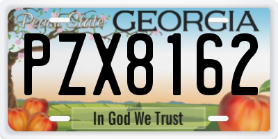 GA license plate PZX8162