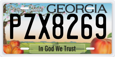 GA license plate PZX8269