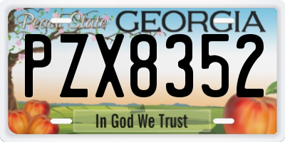GA license plate PZX8352