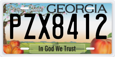 GA license plate PZX8412
