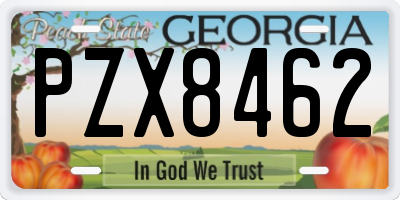 GA license plate PZX8462