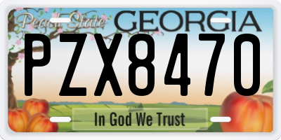 GA license plate PZX8470