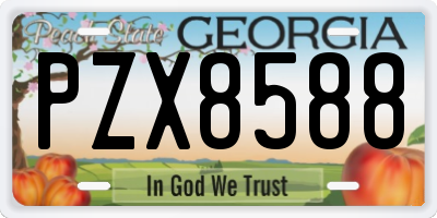 GA license plate PZX8588