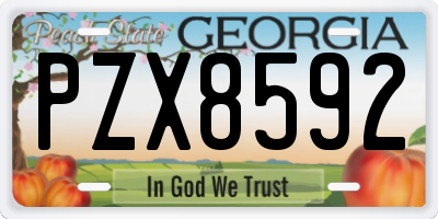 GA license plate PZX8592