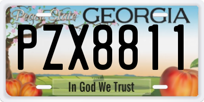 GA license plate PZX8811