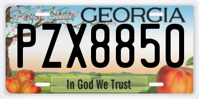 GA license plate PZX8850