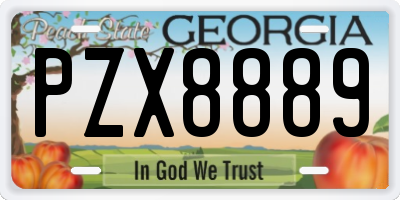 GA license plate PZX8889