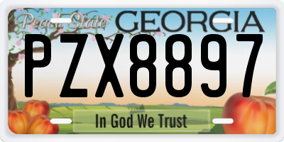 GA license plate PZX8897