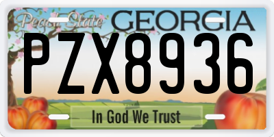 GA license plate PZX8936