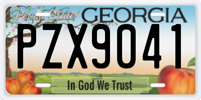 GA license plate PZX9041