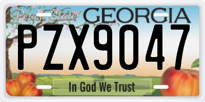 GA license plate PZX9047