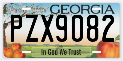 GA license plate PZX9082