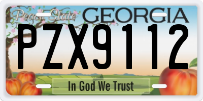 GA license plate PZX9112