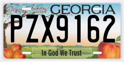 GA license plate PZX9162