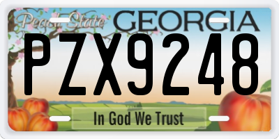 GA license plate PZX9248