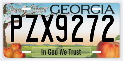 GA license plate PZX9272