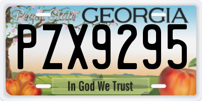 GA license plate PZX9295