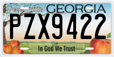 GA license plate PZX9422