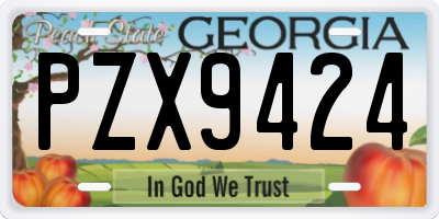 GA license plate PZX9424
