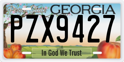 GA license plate PZX9427
