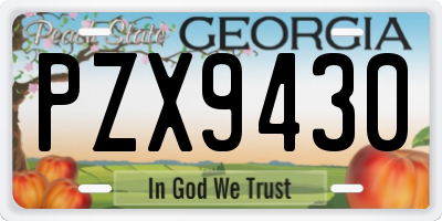 GA license plate PZX9430