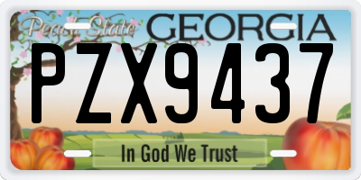 GA license plate PZX9437