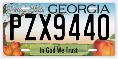 GA license plate PZX9440