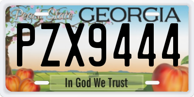 GA license plate PZX9444