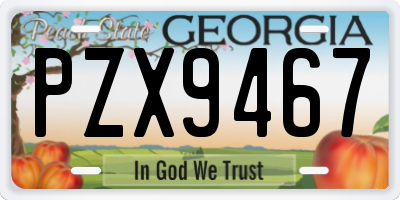 GA license plate PZX9467