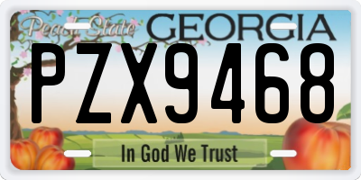 GA license plate PZX9468