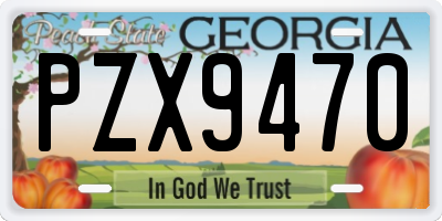 GA license plate PZX9470