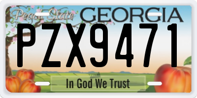 GA license plate PZX9471