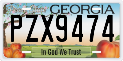 GA license plate PZX9474