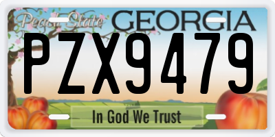 GA license plate PZX9479