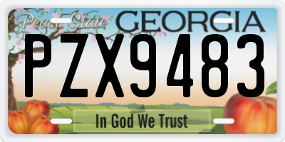 GA license plate PZX9483