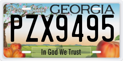 GA license plate PZX9495