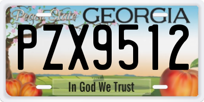 GA license plate PZX9512