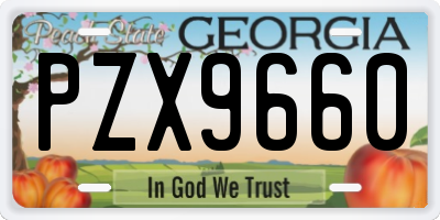 GA license plate PZX9660