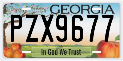 GA license plate PZX9677