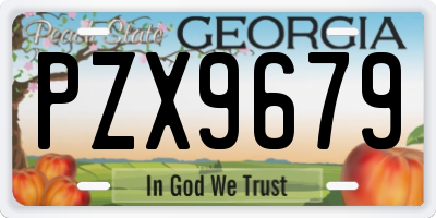 GA license plate PZX9679
