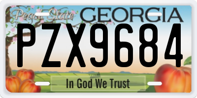 GA license plate PZX9684