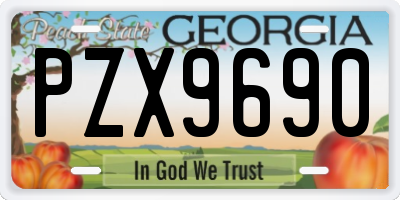 GA license plate PZX9690