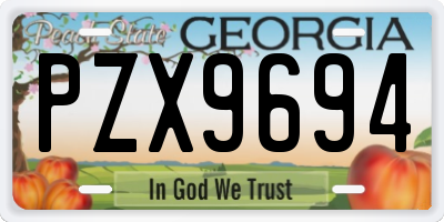 GA license plate PZX9694