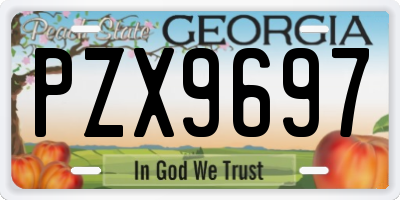 GA license plate PZX9697
