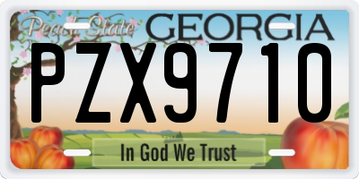 GA license plate PZX9710