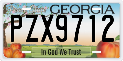 GA license plate PZX9712