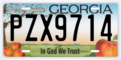 GA license plate PZX9714