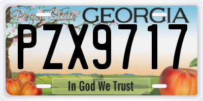 GA license plate PZX9717