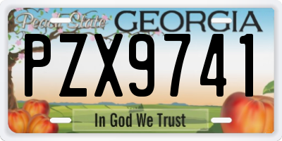 GA license plate PZX9741