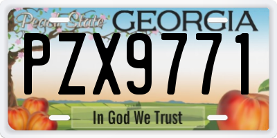 GA license plate PZX9771